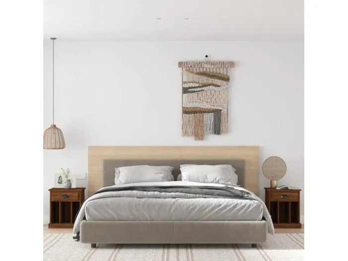 2er-Set Nachttische Nachtschrank Braun Eichen-Optik 43x36x50 cm -RN94806