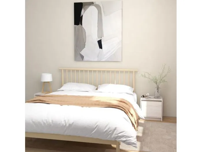 2er-Set Nachtschränke Nachttische Weiß 40x30,5x40 cm Massivholz Kiefer -RN92491