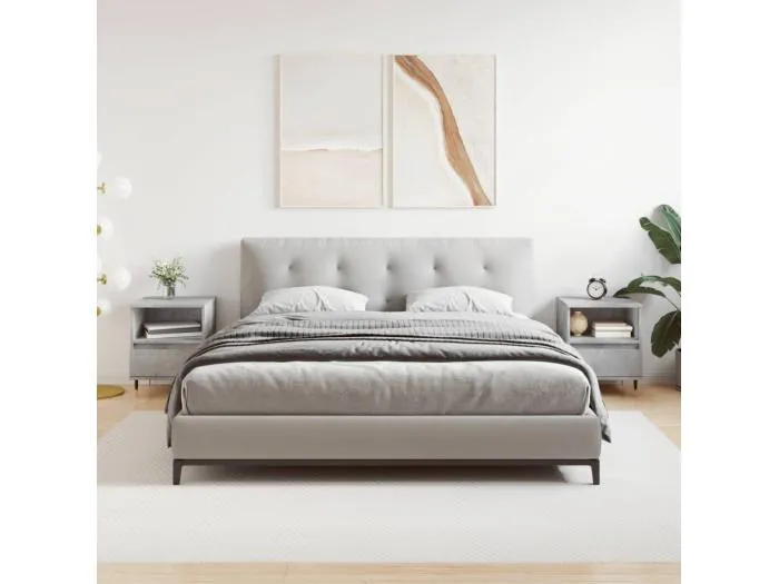 2er-Set Nachttische Nachtschrank Betongrau 40x35x50 cm Holzwerkstoff -RN83904