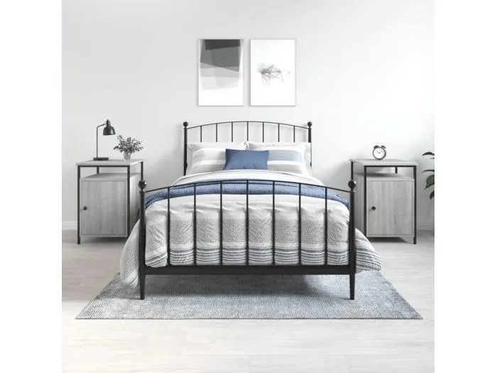 2er-Set Nachttische Nachtschrank Grau Sonoma 40x42x60 cm Holzwerkstoff -RN58483