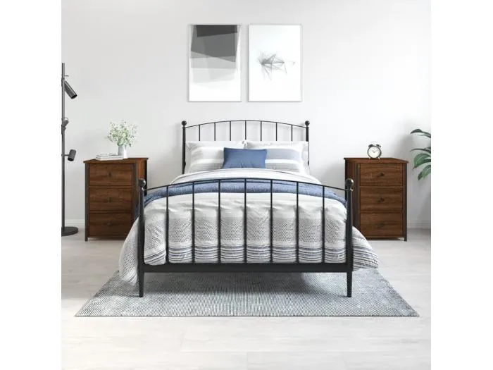 2er-Set Nachttische Nachtschrank Braun Eichen-Optik 40x36x60 cm Holzwerkstoff -RN22965
