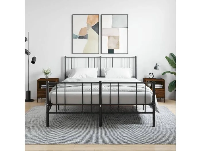 2er-Set Nachttische Nachtschrank Braun Eichen-Optik 40x35x47,5cm Holzwerkstoff -RN82898