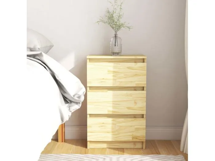 Nachttische Nachtschrank 40x29,5x64 cm Massivholz Kiefer -RN11891