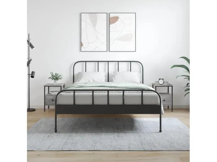 2er-Set Nachttische Nachtschrank Grau Sonoma 34x36x50 cm Holzwerkstoff -RN54736