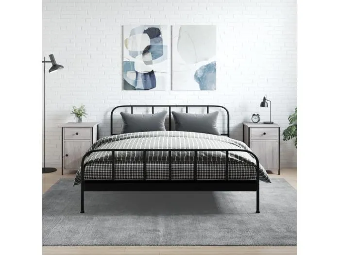 2er-Set Nachttische Nachtschrank Grau Sonoma 40x42x60 cm Holzwerkstoff -RN26975