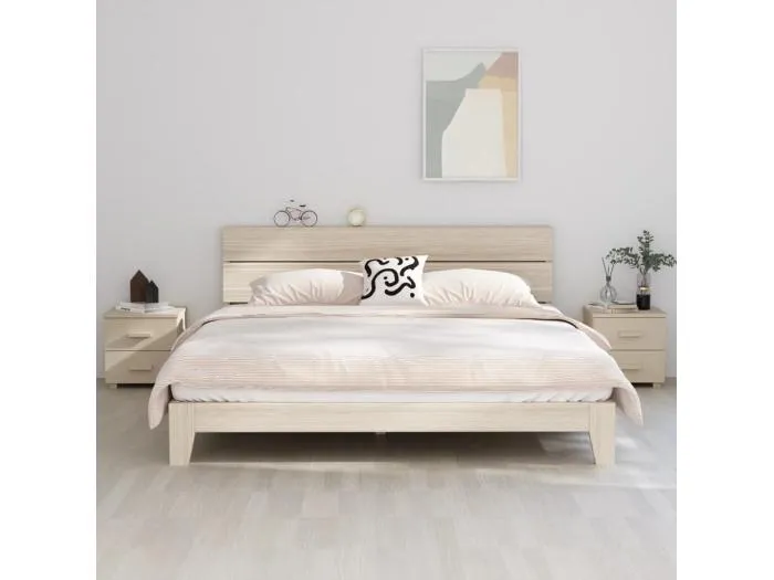 2er-Set Nachttische Nachtschrank HAMAR Honigbraun 40x35x44,5 cm Massivholz -RN91300