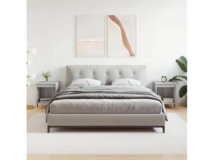 2er-Set Nachttische Nachtschrank Grau Sonoma 40x35x50 cm Holzwerkstoff -RN67135