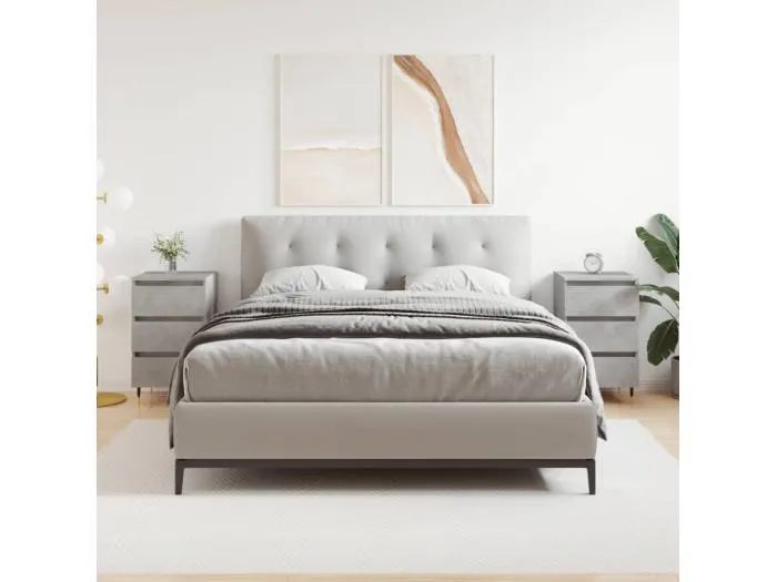 2er-Set Nachttische Nachtschrank Betongrau 40x35x69 cm Holzwerkstoff -RN10055