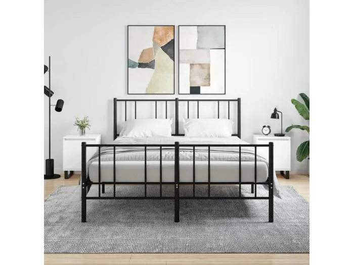 2er-Set Nachttische Nachtschrank Hochglanz-Weiß 40x30x50 cm Holzwerkstoff -RN38520