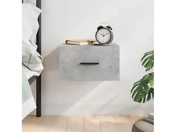 Wand-Nachttisch Betongrau Nachtschrank 35x35x20 cm -RN69803