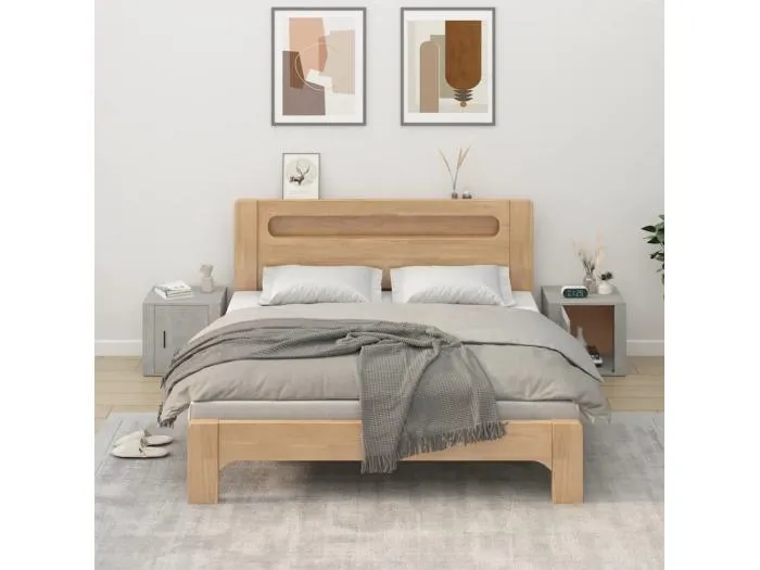 2er-Set Nachttische Nachtschrank Betongrau 50x39x47 cm -RN68937