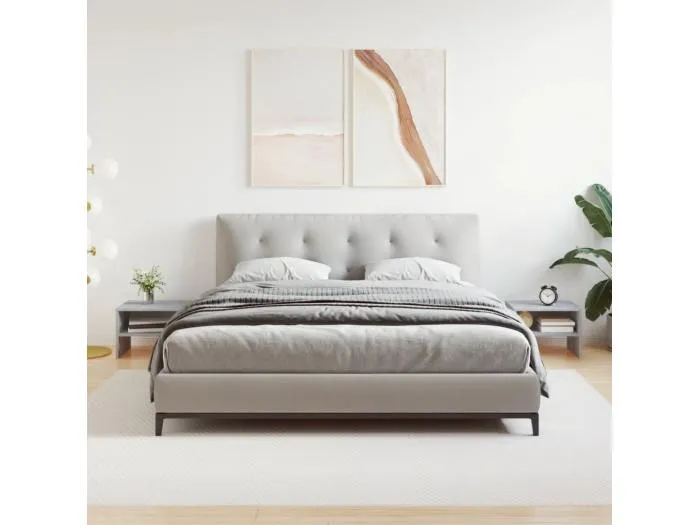 2er-Set Nachttische Nachtschrank Grau Sonoma 40x30x30 cm Holzwerkstoff -RN92416