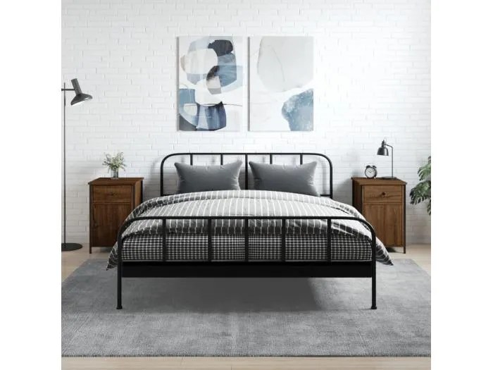 2er-Set Nachttische Nachtschrank Braun Eichen-Optik 40x42x60 cm Holzwerkstoff -RN86684