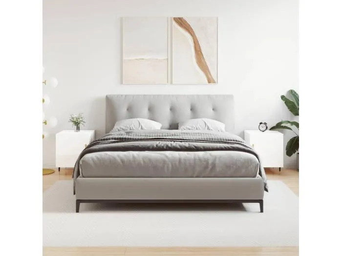 2er-Set Nachttische Nachtschrank Hochglanz-Weiß 40x40x50 cm Holzwerkstoff -RN44152