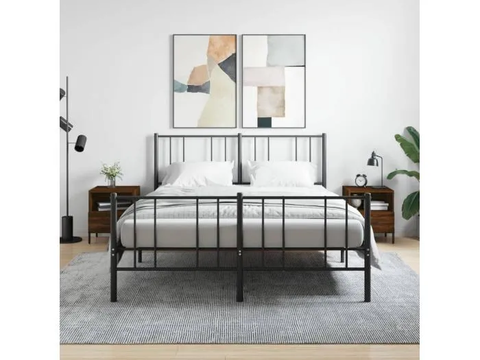 2er-Set Nachttische Nachtschrank Braun Eichen-Optik 40x35x47,5cm Holzwerkstoff -RN52171