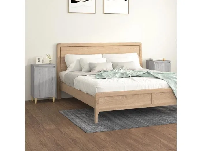 2er-Set Nachttische Nachtschrank Grau Sonoma 40x35x70 cm Holzwerkstoff -RN62310