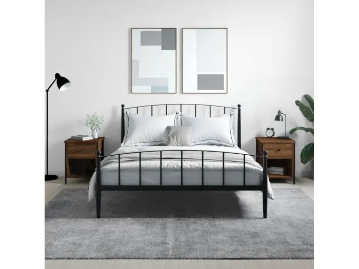 2er-Set Nachttische Nachtschrank Braun Eichen-Optik 40x42x50 cm Holzwerkstoff -RN19421