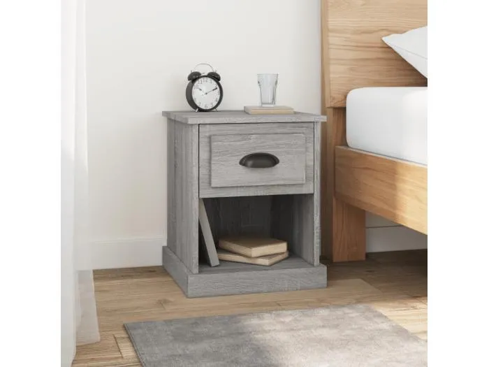 2er-Set Nachttische Nachtschrank Grau Sonoma 39x39x47,5 cm Holzwerkstoff -RN60500