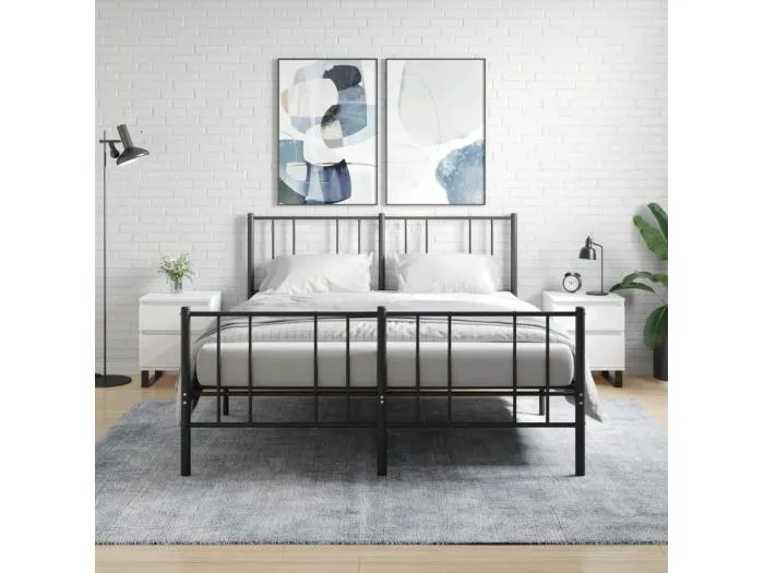 2er-Set Nachttische Nachtschrank Hochglanz-Weiß 40x35x50 cm Holzwerkstoff -RN95462