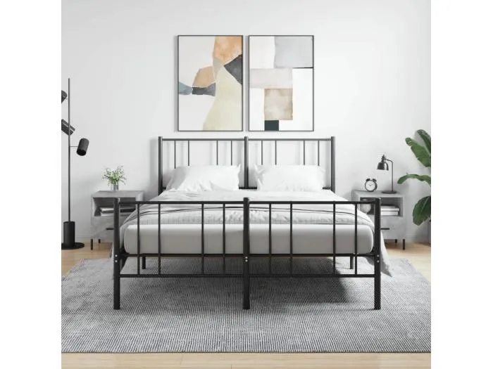 2er-Set Nachttische Nachtschrank Betongrau 40x35x47,5 cm Holzwerkstoff -RN23783