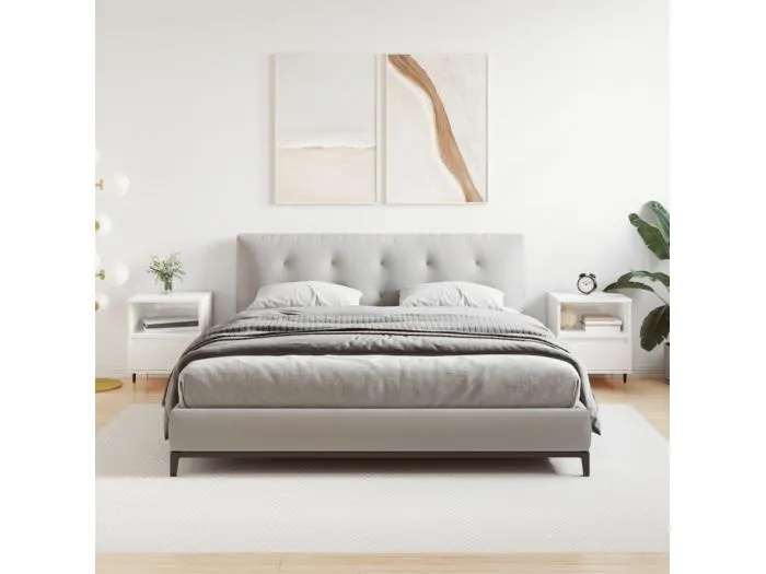 2er-Set Nachttische Nachtschrank Hochglanz-Weiß 40x35x50 cm Holzwerkstoff -RN91388