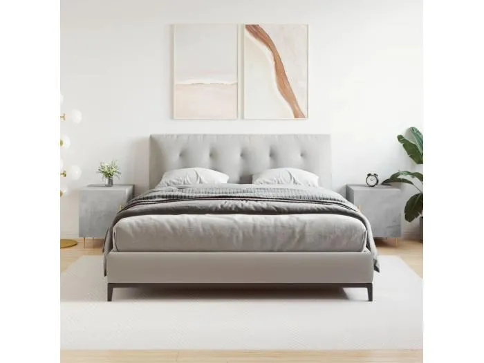 2er-Set Nachttische Nachtschrank Betongrau 40x40x50 cm Holzwerkstoff -RN79727