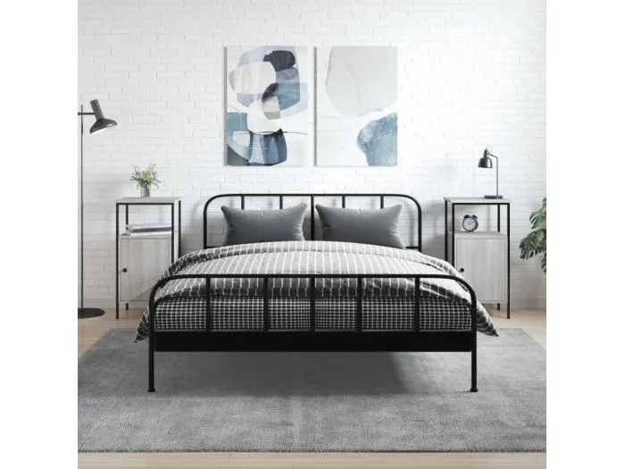 2er-Set Nachttische Nachtschrank Grau Sonoma 41x31x80 cm Holzwerkstoff -RN23827