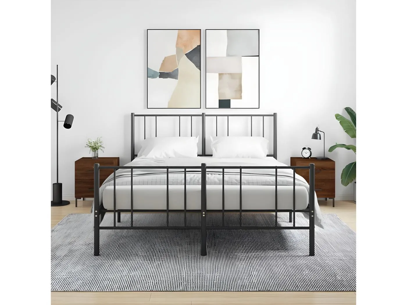 2er-Set Nachttische Nachtschrank Braun Eichen-Optik 40x35x47,5cm Holzwerkstoff -RN10014