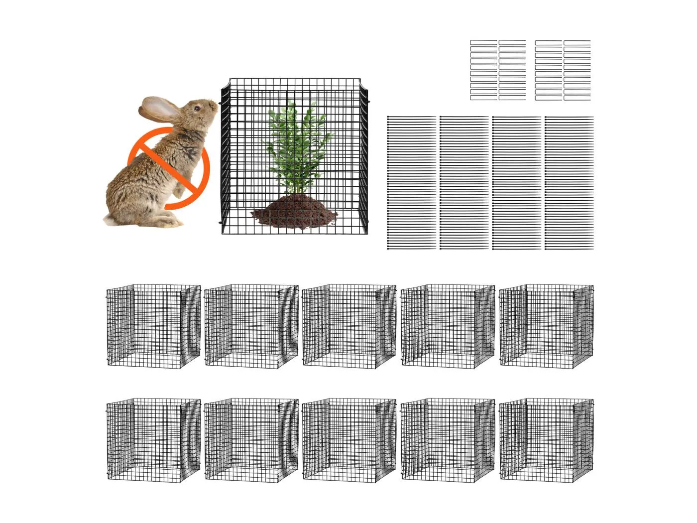 Pflanzenkäfige und Stützen SucceBuy 30,5 x 30,5 cm, 10 Stück, Tierenschutz für Gemüse