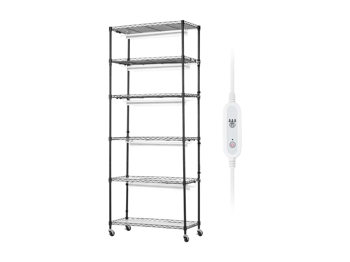 Pflanzenregal Pflanzenständer SucceBuy Ständer für Pflanzen mit Wachstumslampen 6 Ebenen 150 W 180,1 cm Höhe