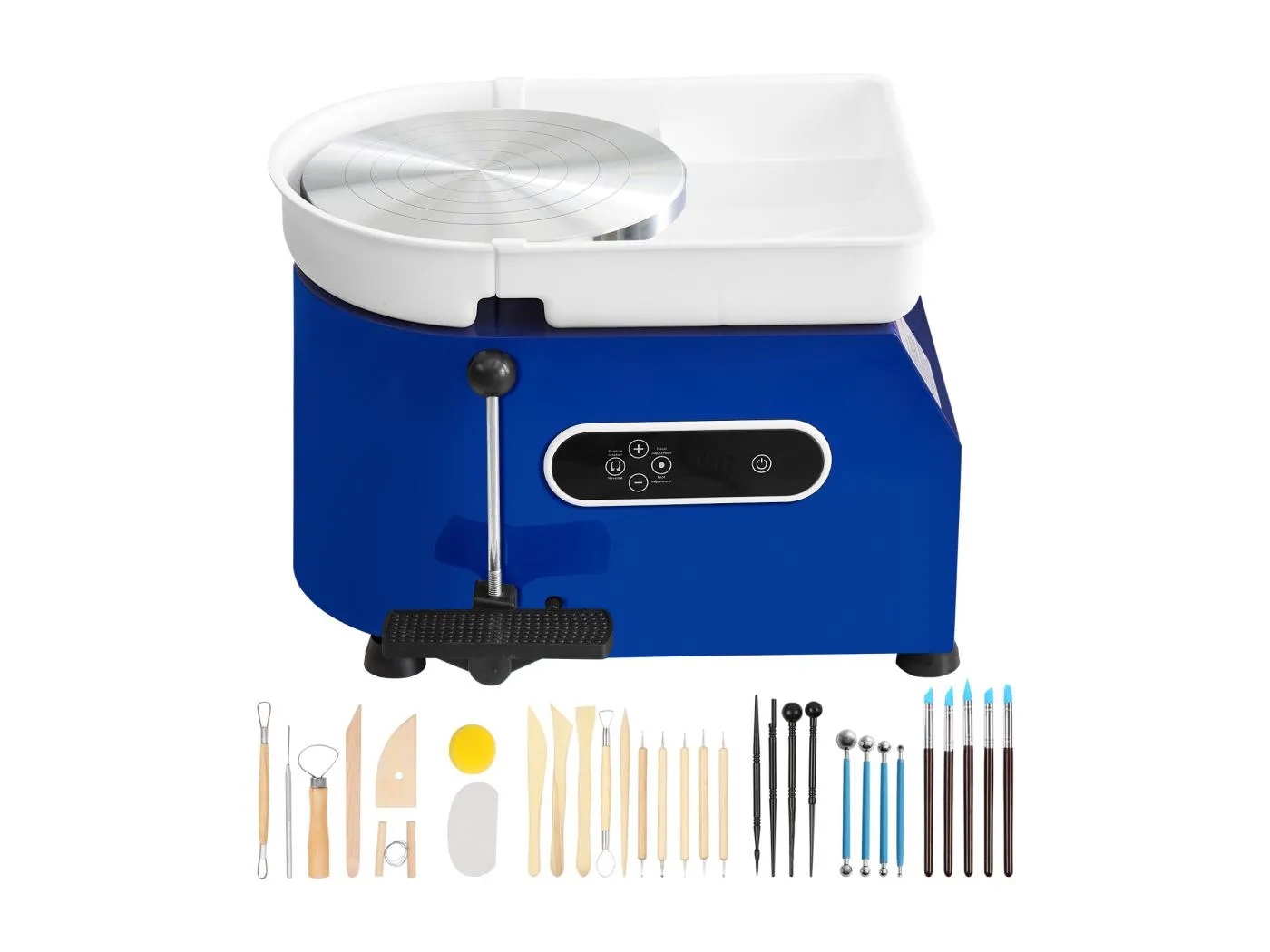 Töpferrad SucceBuy, 11 Zoll Keramik, Pedal, Skulpturwerkzeuge und Schürze, 450W