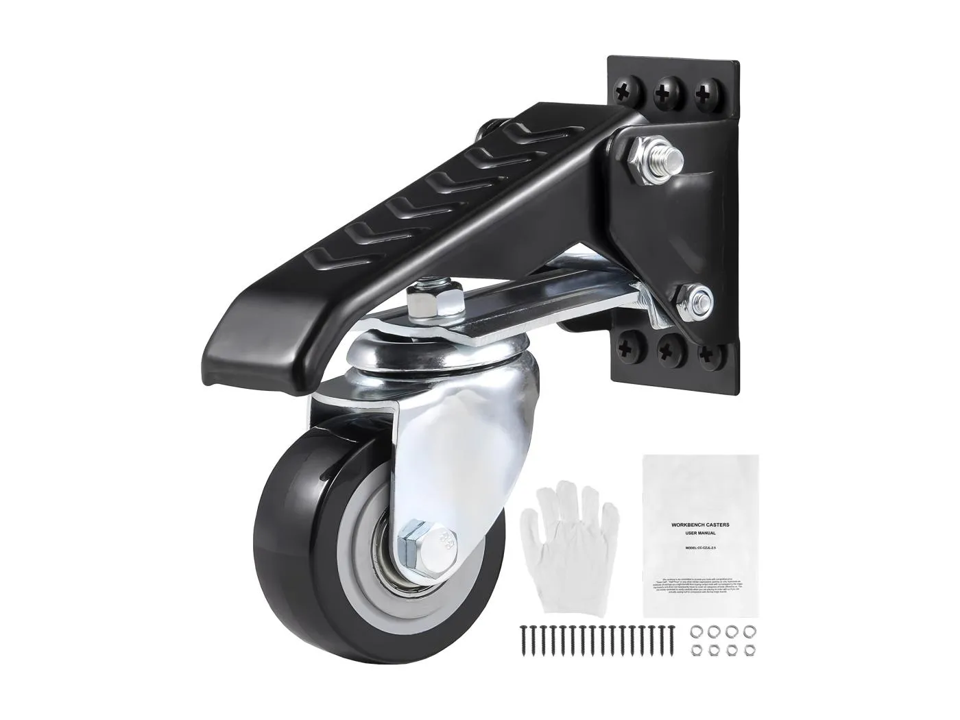 Werkbank-Rollensatz SucceBuy, Hochleistungs-Rollen mit Einzug, Tragkraft 75 kg, 4er-Set