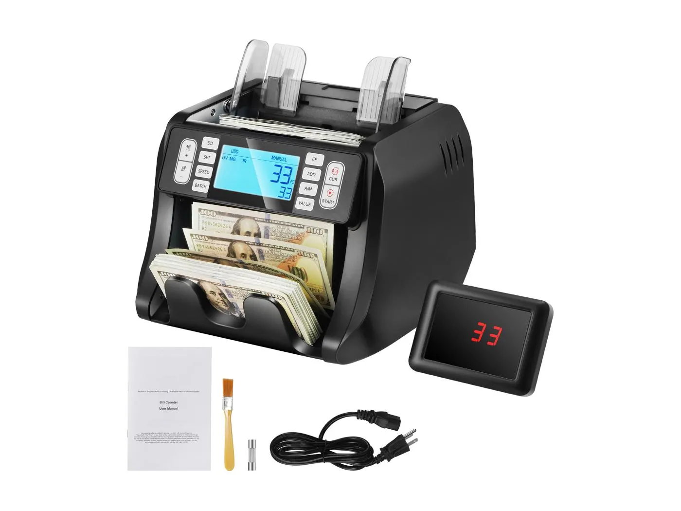 Banknotenzähler SucceBuy, Banknotenzähler mit UV-, MG-, IR-, DD-Erkennung