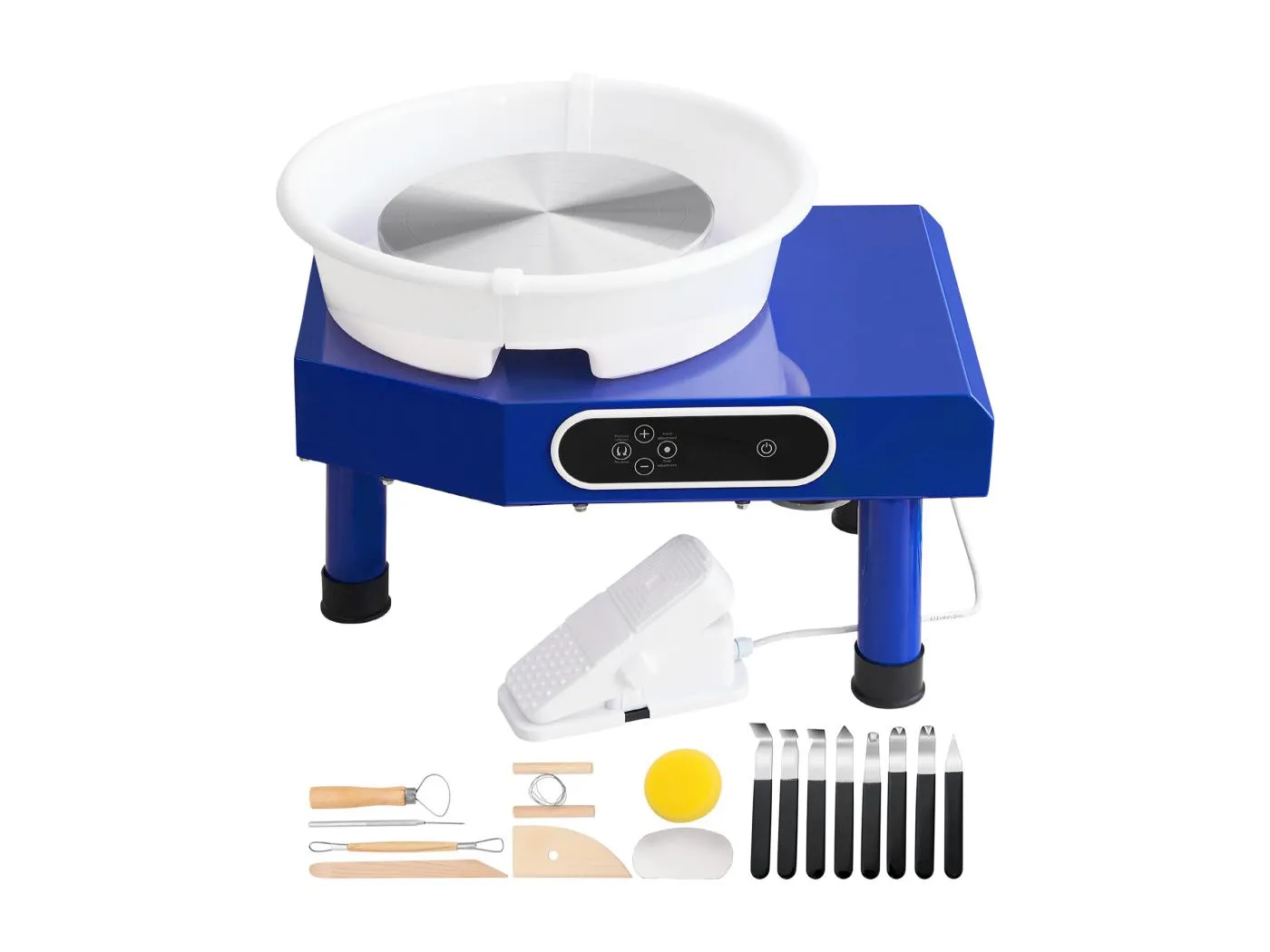 Töpferscheibe SucceBuy 25 cm Töpferscheibe, Keramikscheibe mit Fußpedal, 350 W