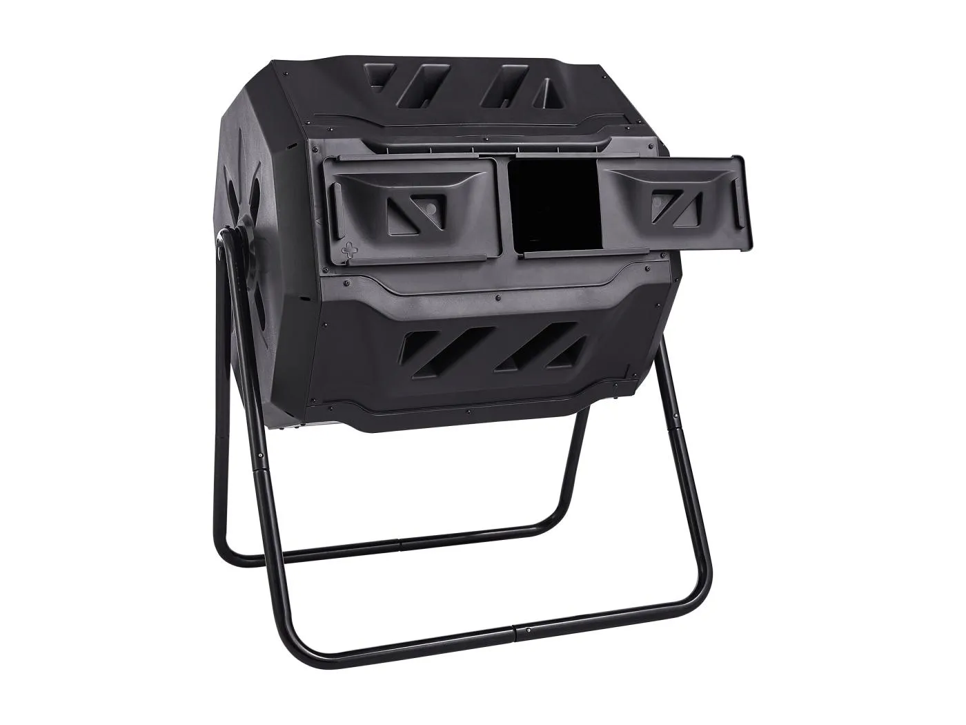 43 Gal Doppelkammerkomposter SucceBuy, Rotierende Trommel mit Schiebetüren