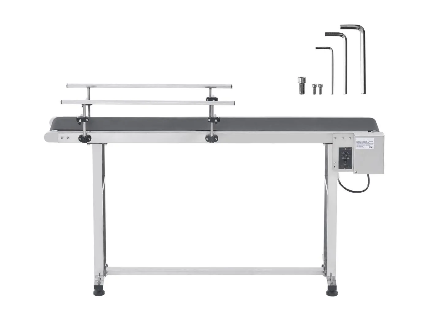 Bandförderer SucceBuy Förderband 150 x 40 cm mit Doppeltem Geländer aus Edelstahl und PVC