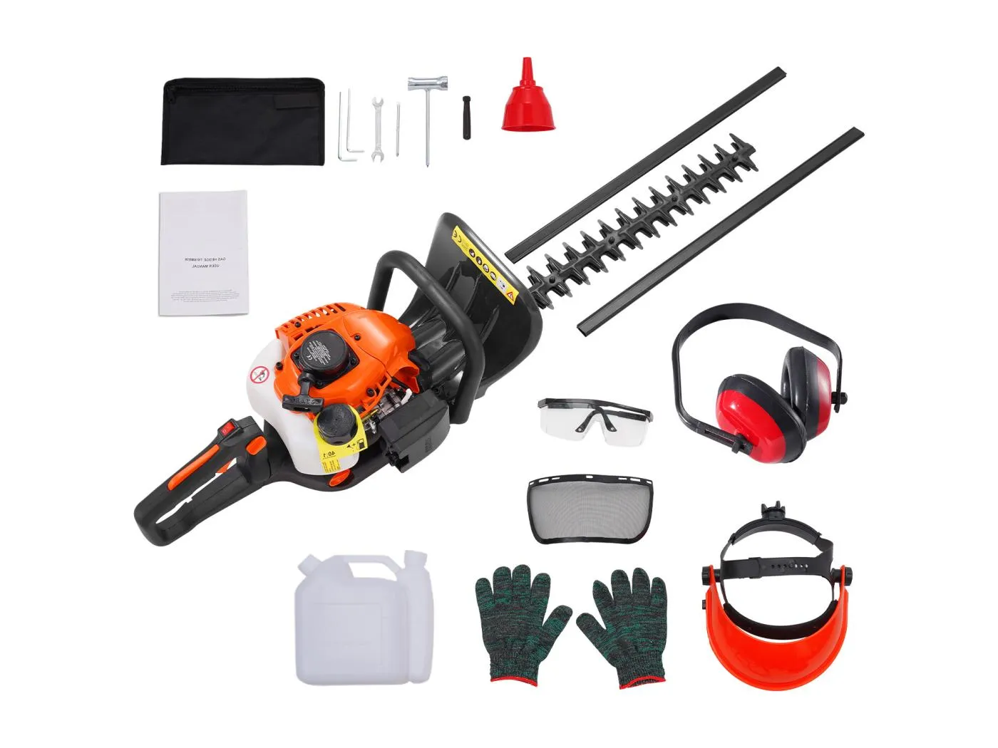 Benzinschnittmachine SucceBuy , 59 cm, Handgehalten mit 2-Takt-Motor, Benzingetrieben, um 180° Verstellbarer Kopf zum Schneiden von Sträuchern und Büschen