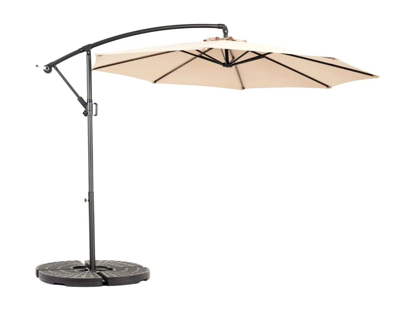 Deportiertes Parasol - Stahl und 100% Polyester Stoff - für Strandgartenbalkon - ohne Basis - 294x294x250 cm - Khaki