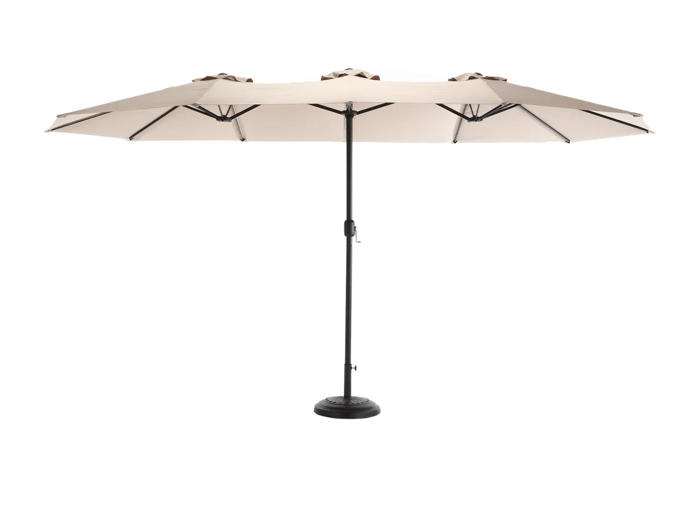 Deportiertes Parasol - Stahl und 100% Polyester - für Strandgartenbalkon - ohne Basis - 453x267x255 cm - Khaki - Khaki