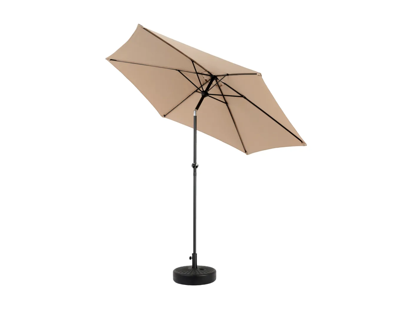 Deportiertes Parasol für Strandgartenbalkon - Stahl und 100% Polyester - ohne Basis - 264x264x250 cm - Khaki