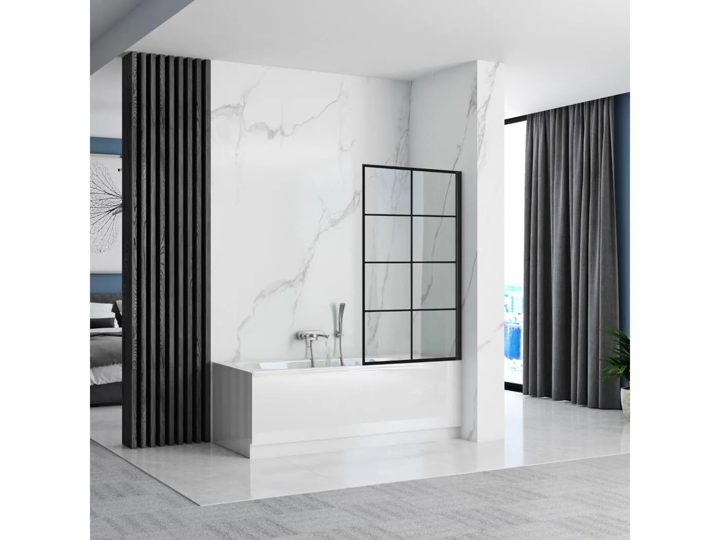 Badewanneaufsatz Rea Lagos-1 80 Black