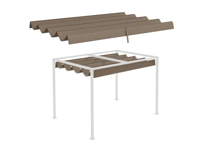 Ersatzdach für Pergola 2.85 x 2m, Ersatzplane, UV30 + Schutz, mit 8 Regenwasserablauföffnungen - Braun