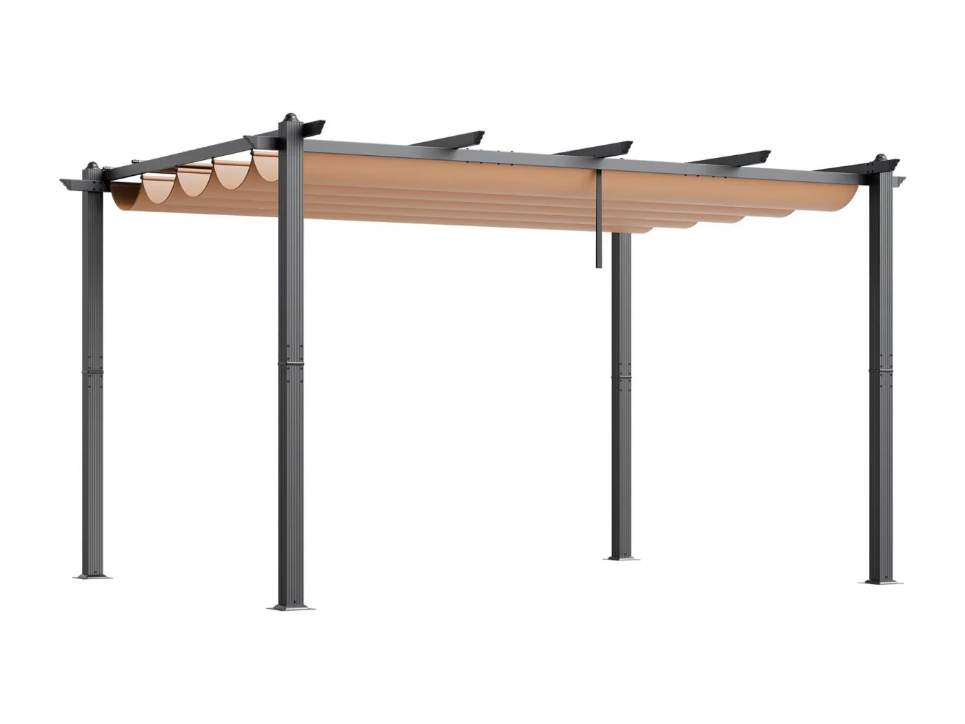 Außenrollup-Pergola SucceBuy, 305 x 396 cm, in beige Aluminium