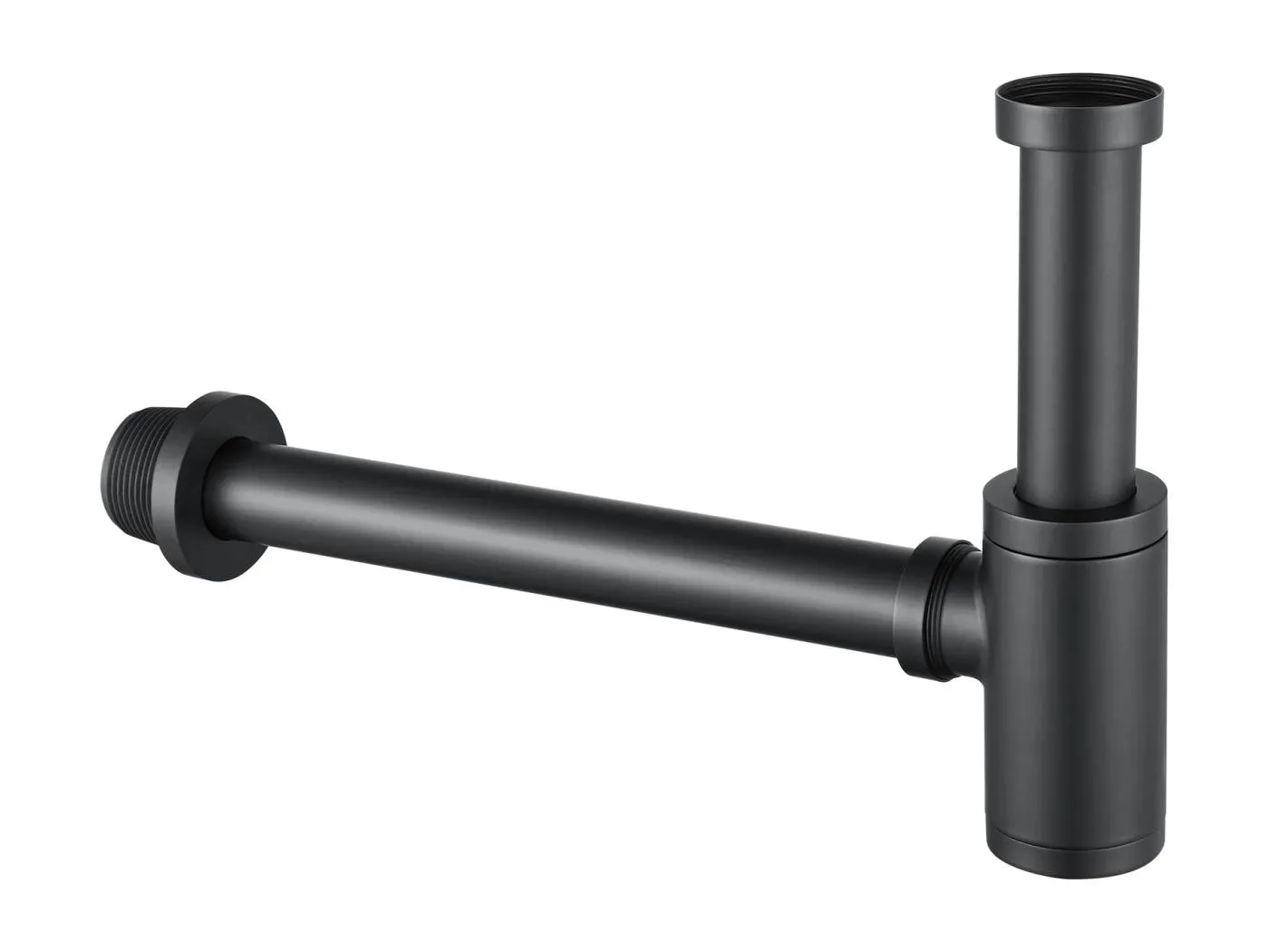 Abfluss für Spüle aus Edelstahl, Auralum max Universal Design 1 1/4 Siphon, Siphon mit extra langem Verlängerungsrohr, geruchshemmend und auslaufsicher, schwarz