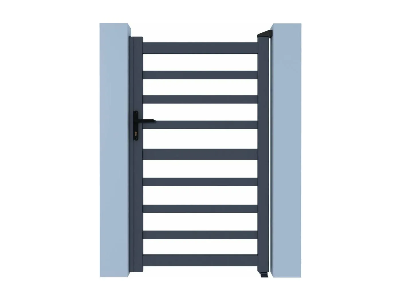 Aluminium-Gartentor mit Lamellen "Marius" Grau 100 x 120 cm