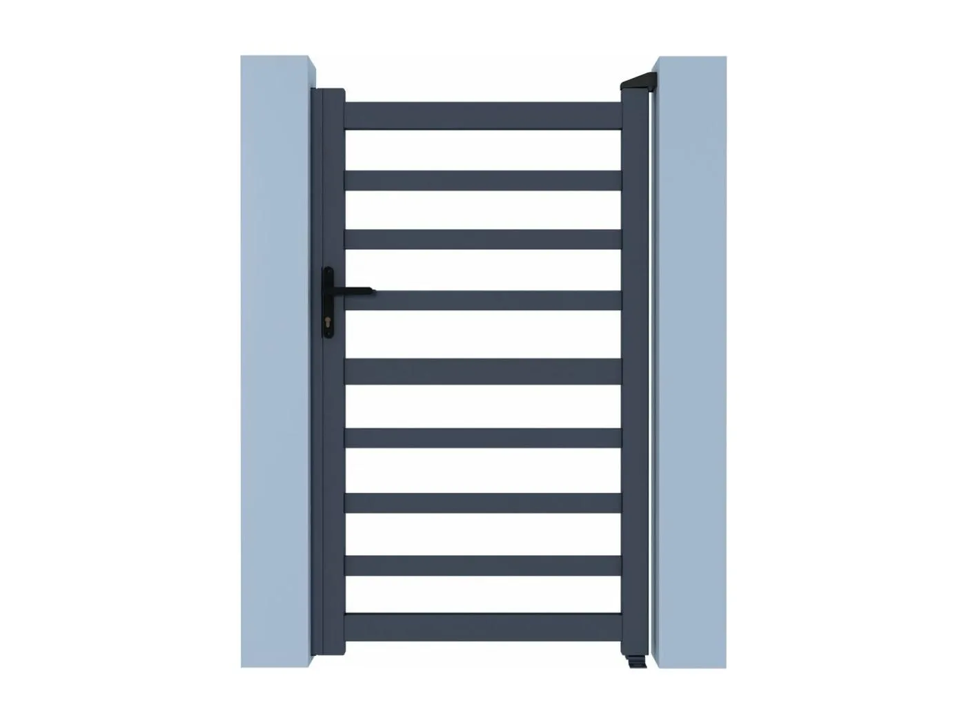 Aluminium-Gittertor "Marius" Grau 100 x 180 cm - Modernes und Robustes Design