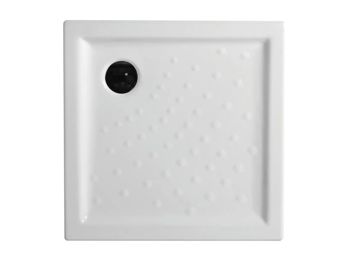 "Matera" quadratische Duschwanne aus rutschfester weißer Keramik mit erhöhten Kanten cm 80x80h