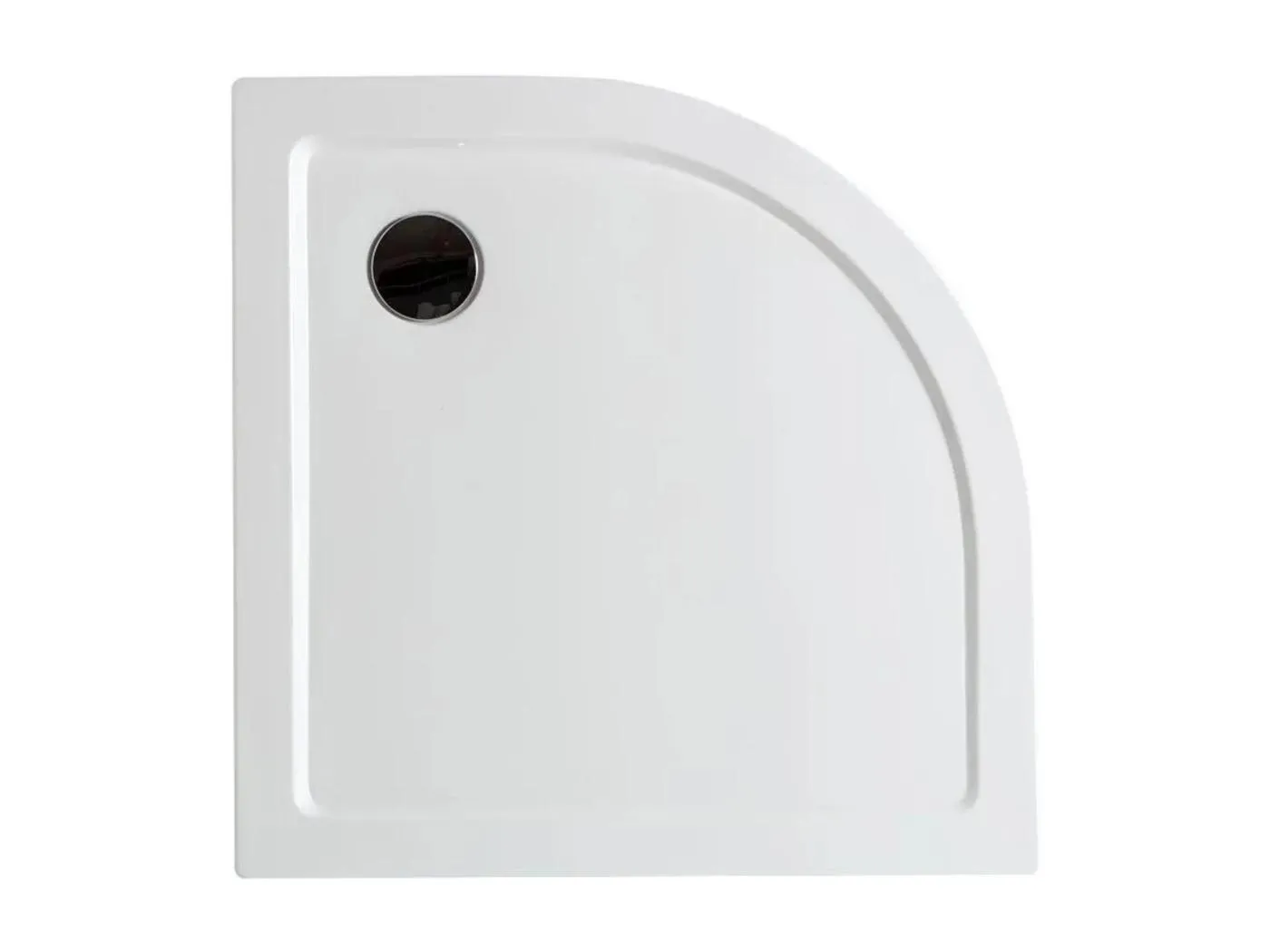 "Aosta" dünne halbrunde Eckduschwanne aus Acryl und ABS cm 90x90h