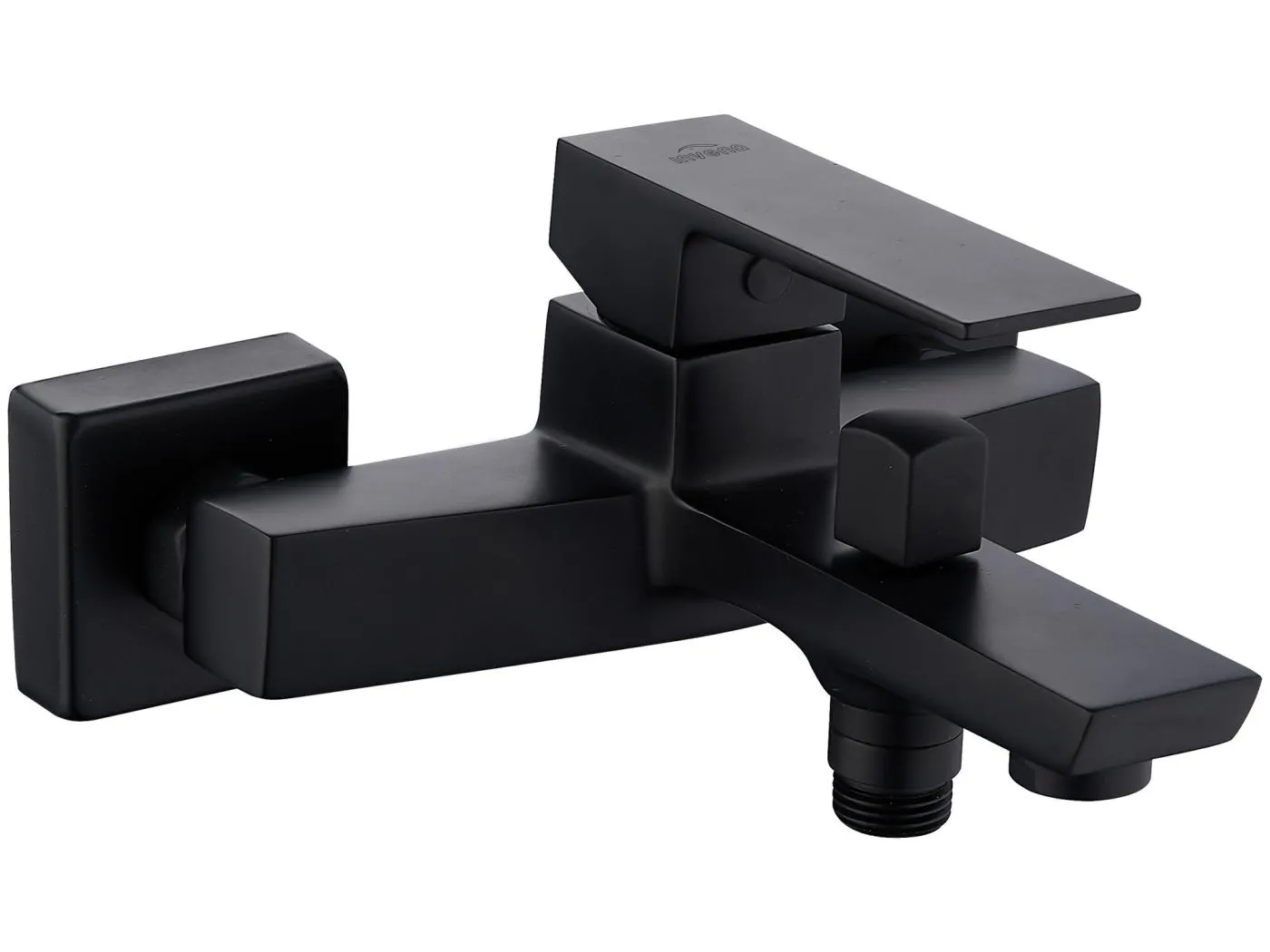 Badewannenarmatur Schwarz Quadrat Einhebelmischer Paros