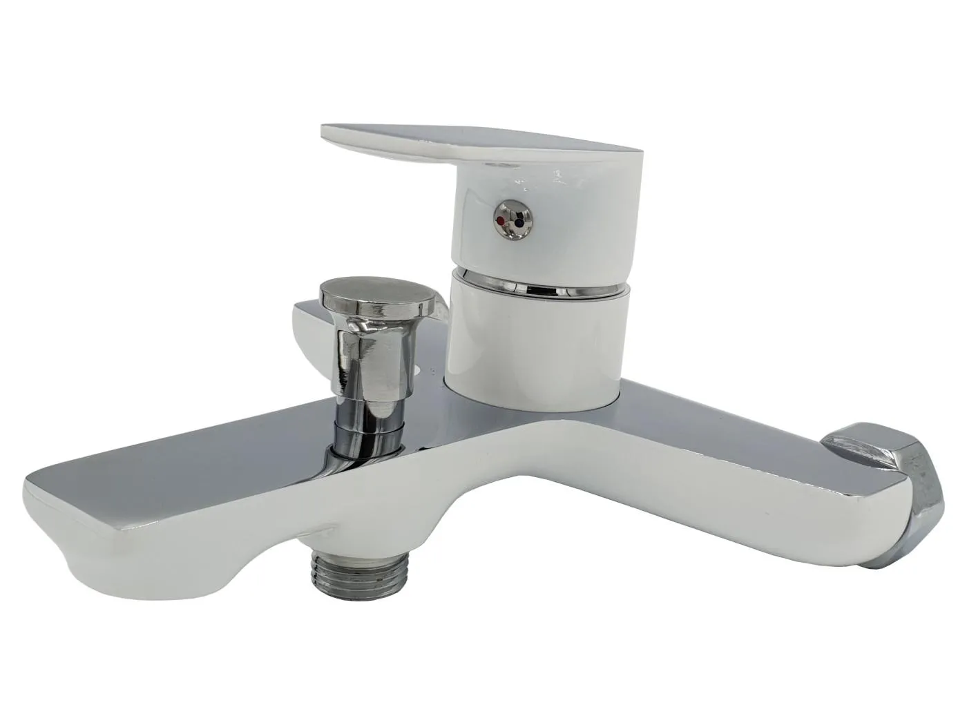 Badewannenarmatur Weiß Chrom Wandarmatur Einhebelmischer Dokos